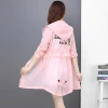 Women's mid-length sun-protective clothing, UV-resistant, summer new Korean-style loose ultra-thin lace-up hooded waist-cinching jacket, trendy Specification image